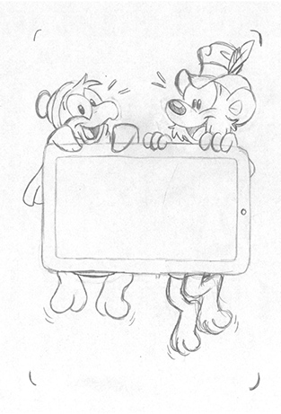 schets wandmodel cor en gerrit